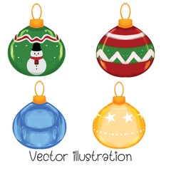 Set of Christmas lights, decorative vector illustration