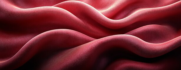 Obraz premium Luxurious Crimson Velvet Texture with Flowing Waves
