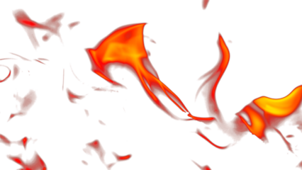 Fire flames burning with red hot sparks on transparent background and texture effects