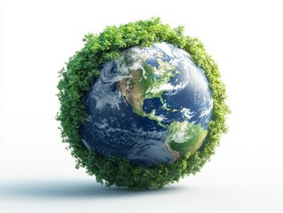 Flourishing green earth, a symbol of nature conservation and environmental awareness