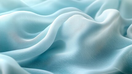 Obraz premium Soft Turquoise Fabric with Gentle Rippling Waves