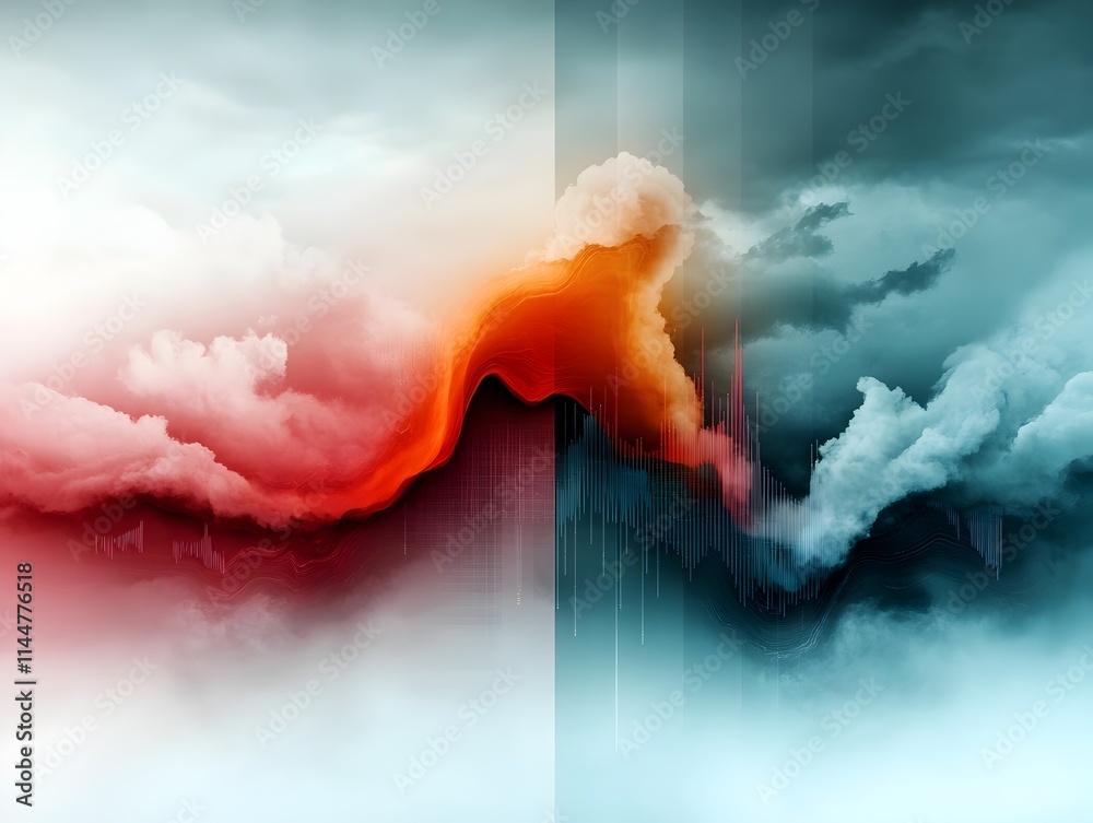 Poster detailed spectral analysis of a dramatic thunderstorm showcasing the intricate patterns and waveform