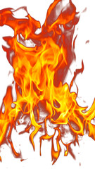 Fire flames burning with red hot sparks on transparent background and texture effects © MFKRT