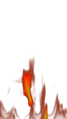 Fire flames burning with red hot sparks on transparent background and texture effects