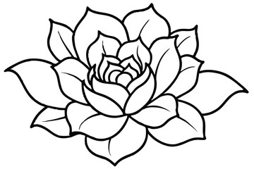Obraz premium Elegant Flower Line Art: Minimalist Vector Illustration for Design Projects, Featuring Delicate Floral Outlines