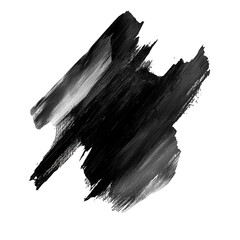 Black and gray brush strokes abstract textured acrylic painted element isolated on white background dark paint stain grunge backdrop artistic banner design element dynamic swoosh modern creative