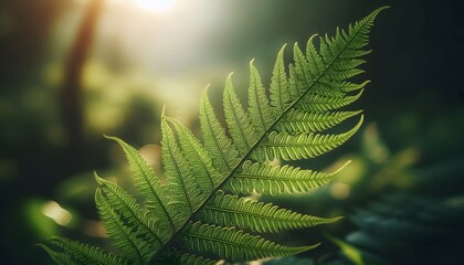 fern leaf in the forest close-up