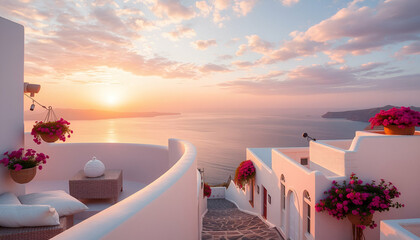 sunset in island