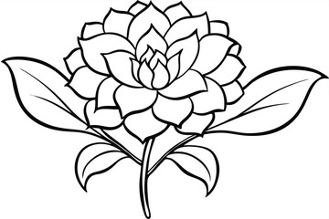 Obraz premium Elegant Flower Line Art: Minimalist Vector Illustration for Design Projects, Featuring Delicate Floral Outlines