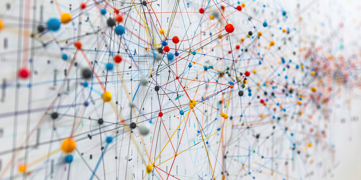 Multicolored Node Network with String Interconnections