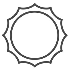 sun outline illustration transparent on background.