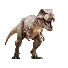 Fototapeta premium Tyrannosaurus Rex roaring isolated on white background dinosaur render 3d illustration prehistoric animal paleontology theropod extinct fauna carnivore jurassic cretaceous wildlife ancient beast