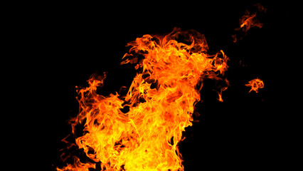 Fire flames burning with red hot sparks on transparent background and texture effects © MFKRT