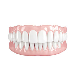 Fototapeta premium Healthy teeth and gums dental care concept perfect white teeth isolated on white background healthy teeth whitening oral hygiene whitening teeth treatment 3d render