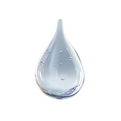 Realistic Water Drop Serum Essence Transparent Liquid Hyaluronic Acid Moisturizing with Bubbles Skincare Product on White Background Purity Freshness Cleanliness Concept Refreshing Drinkable Water