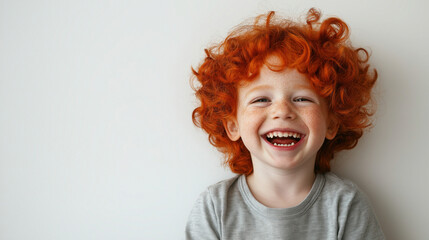 Smiling red-haired boy