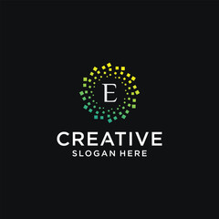 Abstract alphabet logo design vector dot alphabet letter logo design