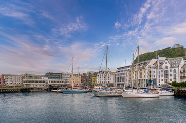 Obraz premium Alesund is a city and municipality in Møre og Romsdal county, Norway. It is a port 236 km northeast of Bergen