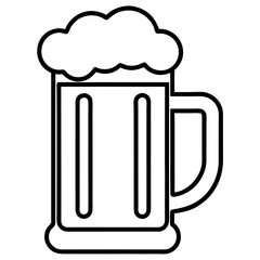 

beer glass line art vector, beer glass bottle icon symbol. beer vector illustration,on white