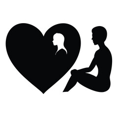 Love with yoga icon vector