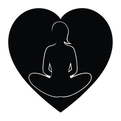 Love with yoga icon vector