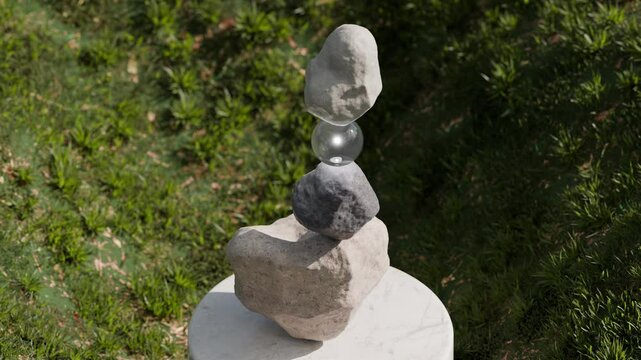 3D loop satisfying rocks balance