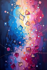 Obraz premium Abstract cosmic composition with vibrant geometric shapes