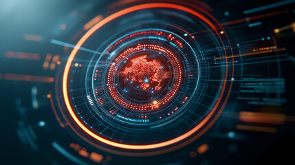 Obraz premium glowing network map with interconnected nodes, showcasing digital representation of world. vibrant colors and intricate design evoke sense of advanced technology and connectivity