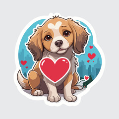 Cute dog sticker