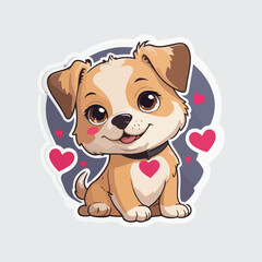 Cute dog sticker