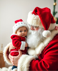 child in santa claus clothes