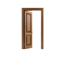 open door isolated on white background