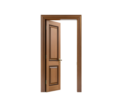 open door isolated on white background