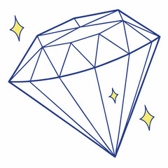 Smooth Geometric Diamond Vector Design.