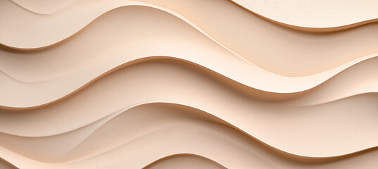 Obraz premium Wavy sandstone texture in soft beige tones creates serene background. flowing lines evoke sense of calm and elegance, perfect for various design applications