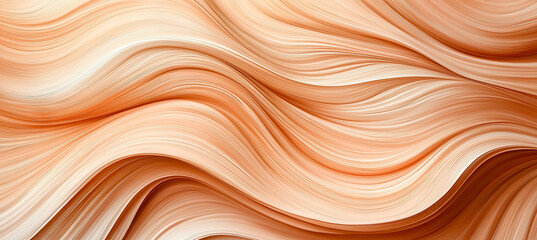 Smooth wavy texture in soft peach tones creates calming and elegant background. Ideal for design projects needing touch of warmth and fluidity