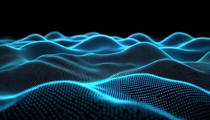 Abstract Blue Digital Landscape Representing Technology, Finance, Cryptocurrency, Web3