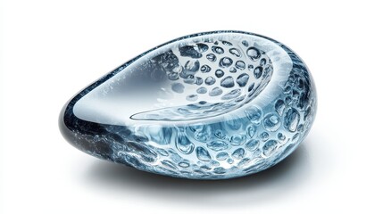 illustration of a glossy oil droplet with intricate texture, isolated on a white background, ideal for graphics and illustrations.