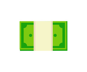 Banknote stack icon. Stack pile of bank currency money dollar notes vector design and illustration.
