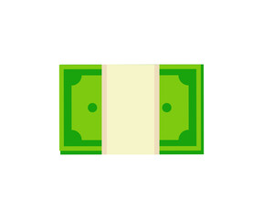 Banknote stack icon. Stack pile of bank currency money dollar notes illustration on transparent background PNG. 
