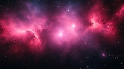 Cosmic Nebula Pink Clouds Starscape Deep Space