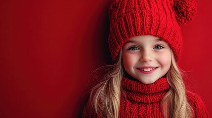 minimal concept of a hipster woman kid smile wearing christmas clothes photographed