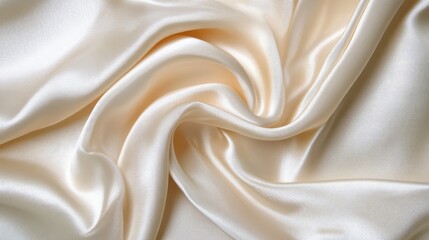 Fototapeta premium Closeup photography of white silk cloth background with rippling silk texture. The softness and elegance of silk create a visually captivating scene with ample copy space.