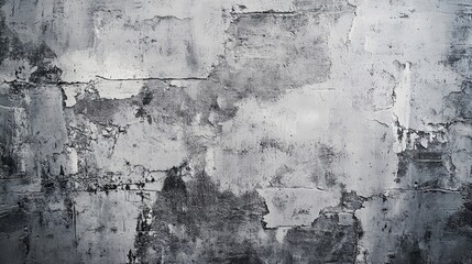 Grungy gray cement wall exhibits unique industrial brick textures, creating a striking visual. The interplay of grungy gray and brick textures offers ample photo style copy space.