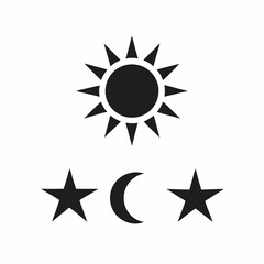 Minimalistic Sun and Moon Vector Design.