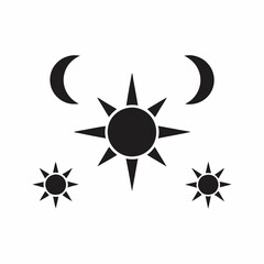 Minimalistic Sun and Moon Vector Design.