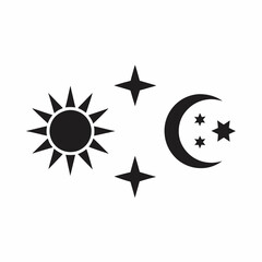 Minimalistic Sun and Moon Vector Design.