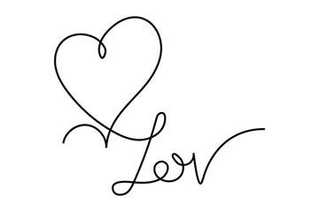continuous one line drawing Heart  love  romantic symbol in simple linear style vector illustration design black and white 
