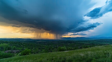 Fototapeta premium 4K Ultra HD timelapse captures the beauty of a cloudy sky and a looming storm, providing a clear view of natures drama, ideal for signage or billboard backgrounds.