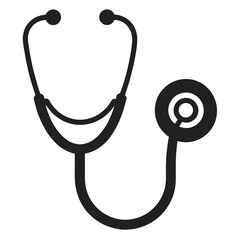 
Doctor stethoscope medical device flat icon vector and illustration and silhouette
